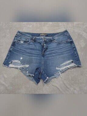 Torrid Distressed High-Waist Blue Denim Women’s Shorts